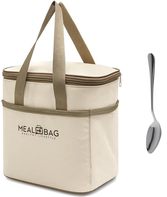 9L Tas Isolante con 1 Cucchiaio, Borsa Termica Portatile, Tas di Latta, Borsa Isolante per Viaggio, Tas Opvollabile Isolante con Grande Capacità, Impermeabile per Lavoro, Pic-Nic, Scuola, Viaggi