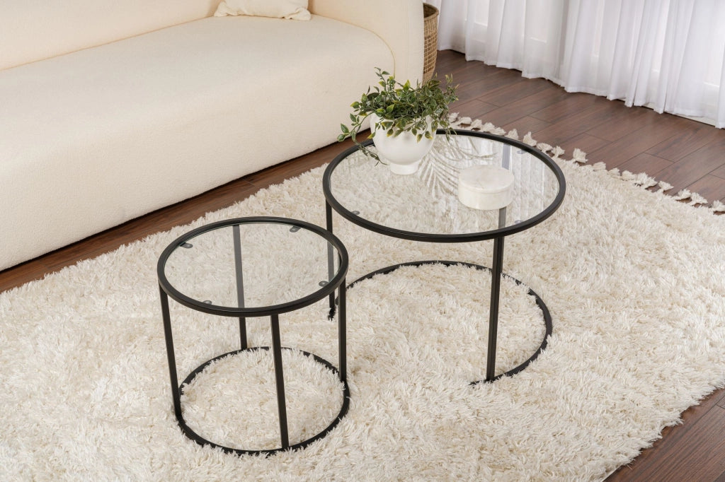 Simaxis, Tavolino da Salotto Modulabile, 60x60x43h cm Nero