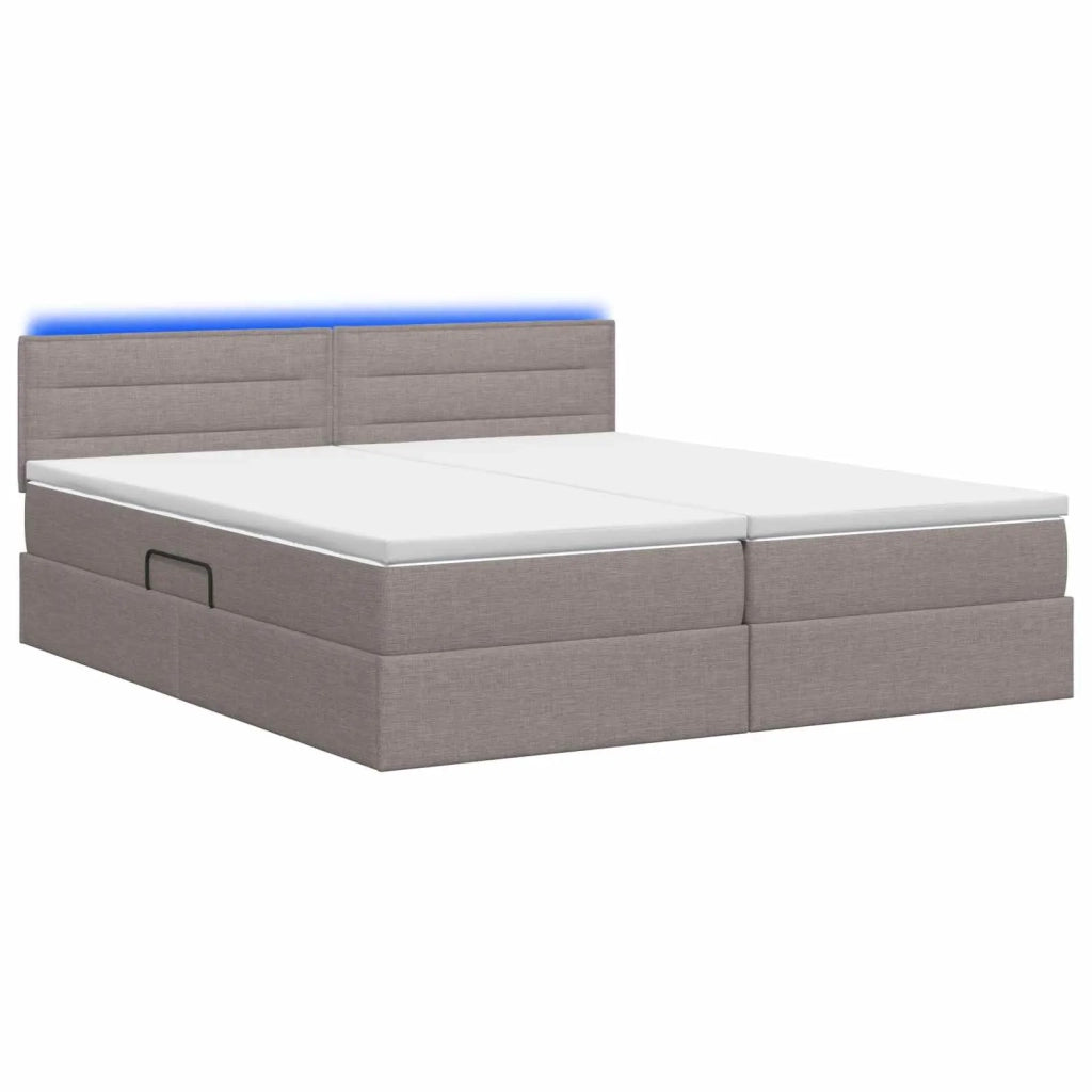 Letto con contenitore LED e materasso Tortora 180 x 200 cm 3459339