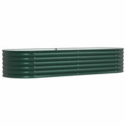 Fioriere | Cassetta per fiori | Letto Rialzato Verde 240 x 80 x 44 cm Acciaio