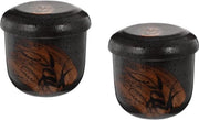 Complet di servizio per soffritto di miso - 2 pezzi con coperchio - tazze per chawanmushi - tradizionale vetrina per piatti - decorata a lacca - ciotola per riso - piatti da servizio - per uso domestico