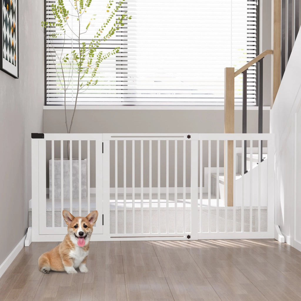 Barriera di sicurezza estendibile per cani ¨C zephmum ¨C 113-166 x 36 x 71 cm bianco