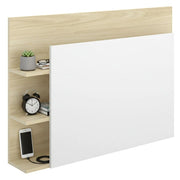 Minden, Testiera Letto Vani Libreria, 19x105 cm Bianco