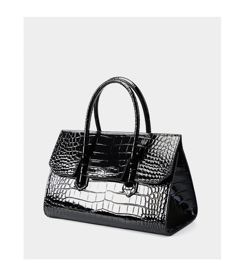 Borsa a tracolla da donna in vera pelle nera