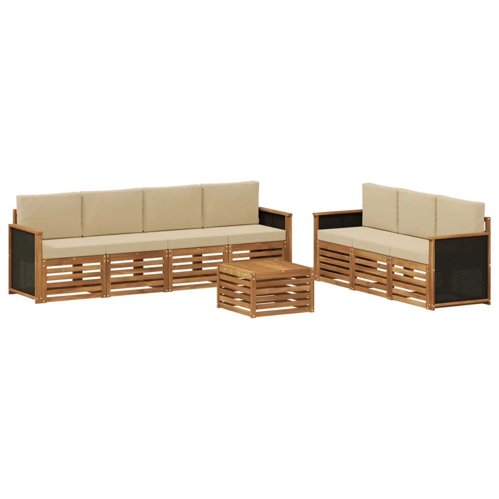 Set divani 8 pz Legno di Acacia Massello 3384104