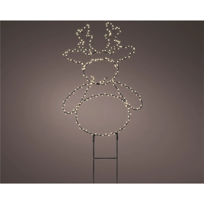 Renna Metallo Con 280 Led Esterno H47Cm Colore Nero ...