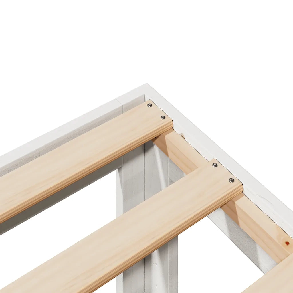 Giroletto senza Materasso Bianco 90x200 cm Legno Massello Pino 859221