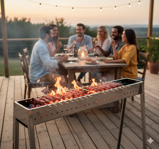 Cuoci Arrosticini a Carbone 100 cm Lisa Luxury Milano 100