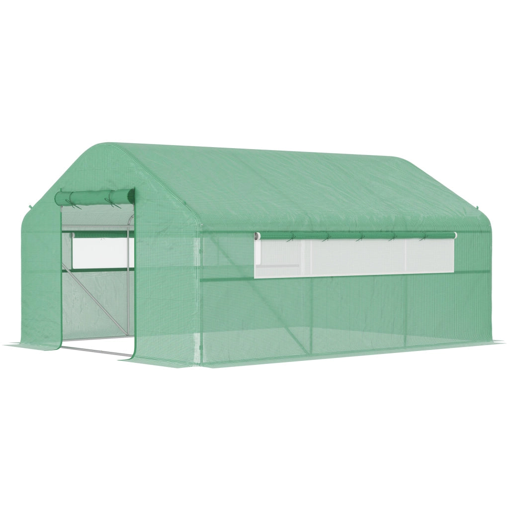 Serra da giardino 4x3x2m con porte avvolgibili e finestroni ¨C zephmum ¨C verde