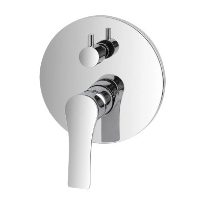 Set miscelatori lavabo alto bidet e doccia con deviatore in ottone Flat