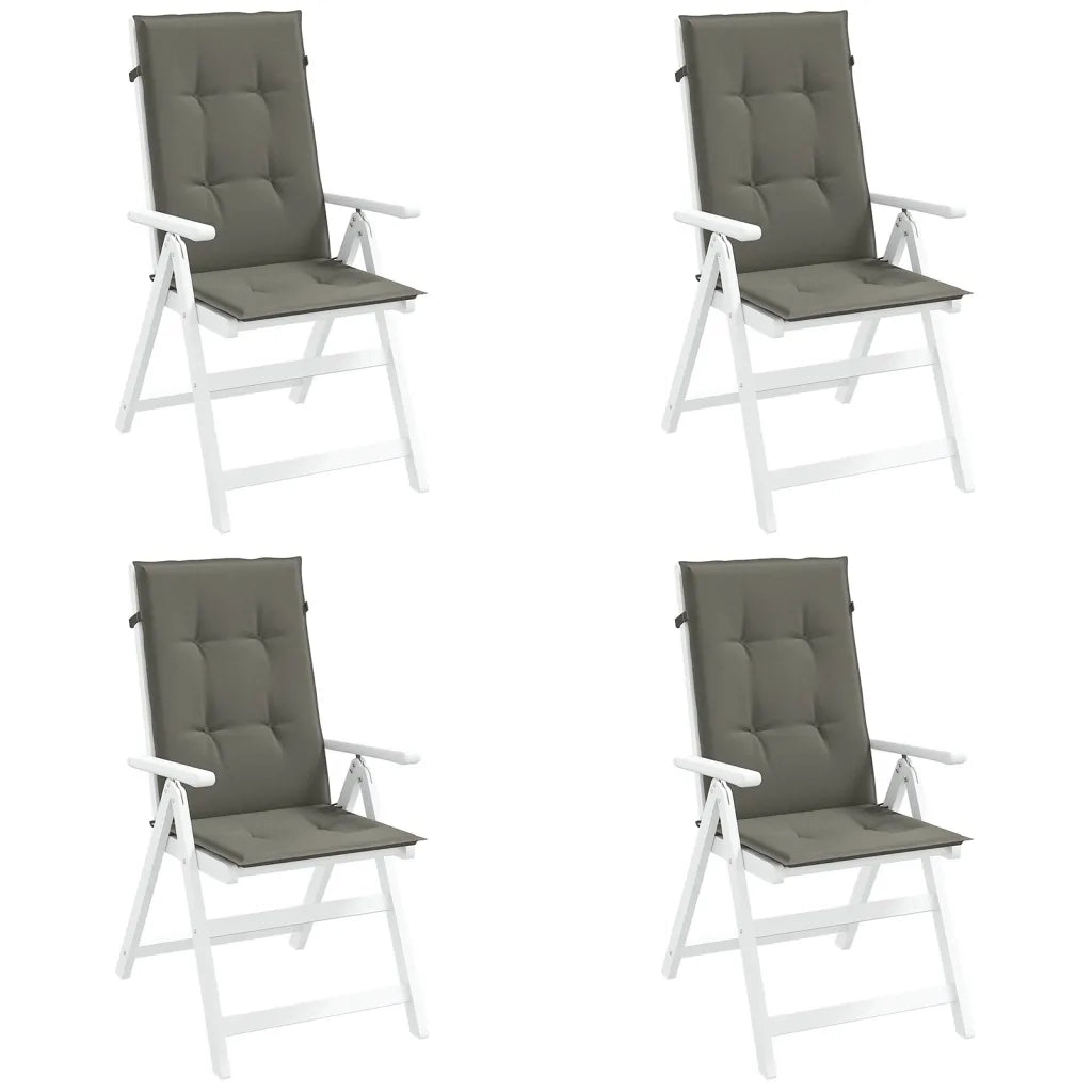 Cuscini Sedia Schiena Alta 4 Grigio MÃ©lange 120x50x4 Tessuto