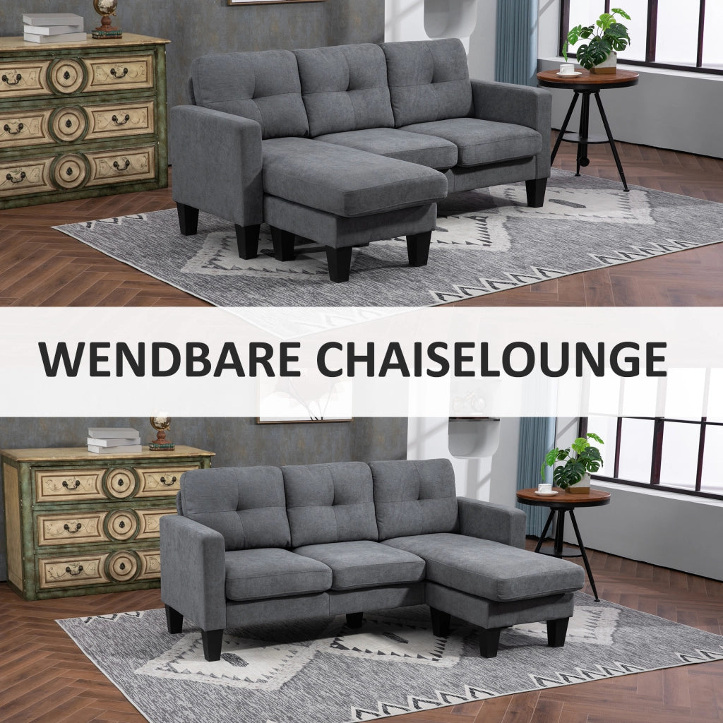 Divano angolare con chaise longue ¨C zephmum ¨C grigio scuro
