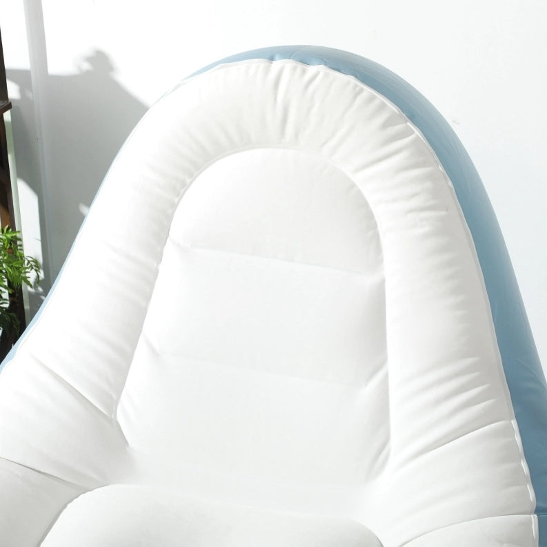 Divano gonfiabile 125x100x87 cm bianco con poggiapiedi e portabicchieri, plastica,