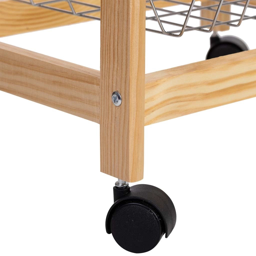 Carrello cucina in legno, 47x37x79h cm, Marrone chiaro