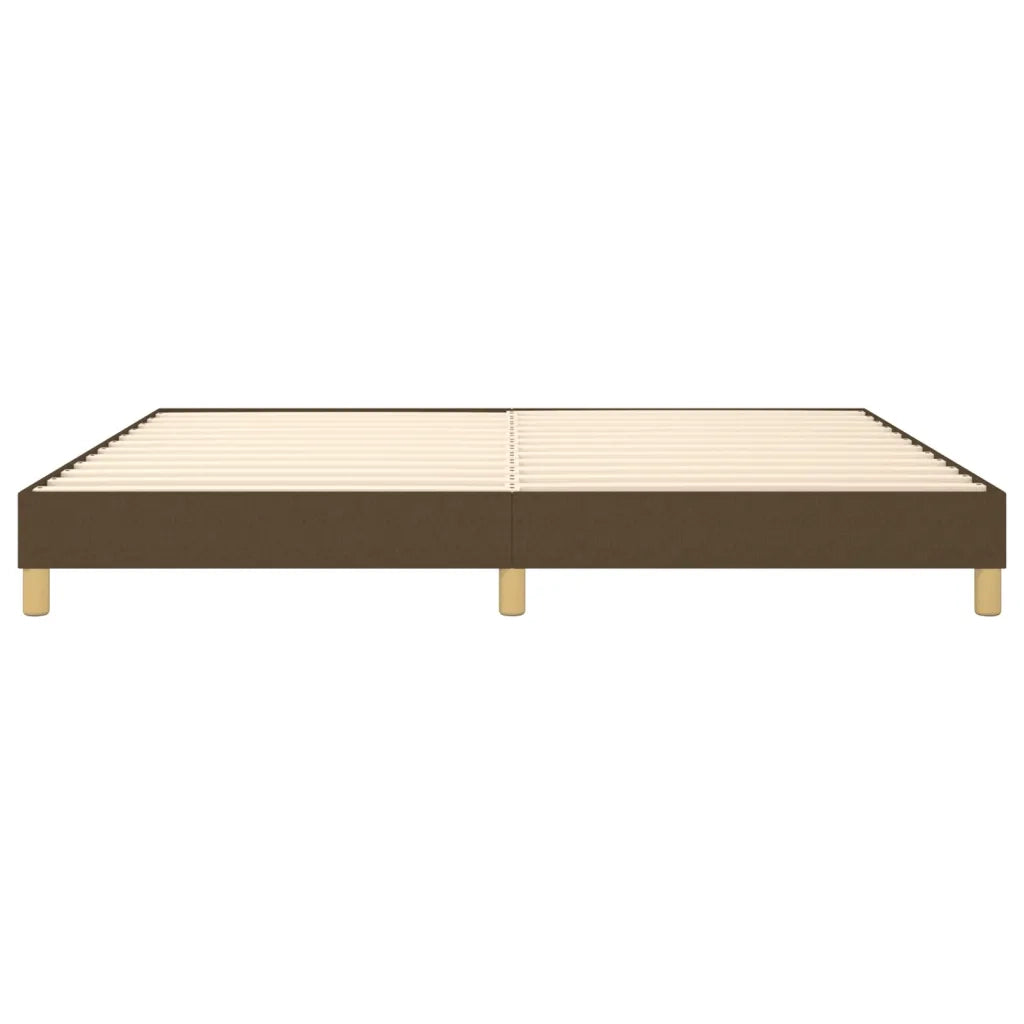 Struttura Letto a Rete a Molle-Giroletto Marrone Scuro 200x200 cm in Tessuto 435723