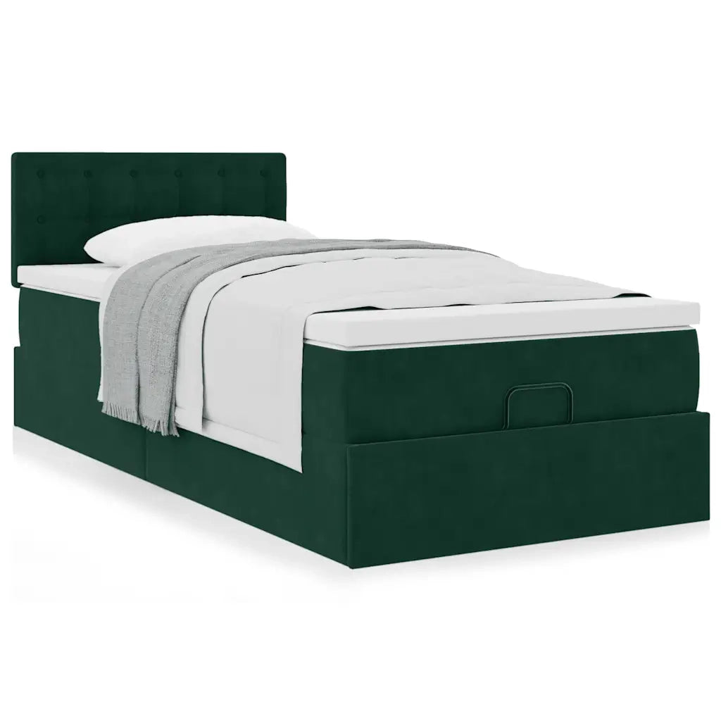 Struttura Letto Pouf con Materasso 90x200 cm in Velluto 3311894