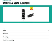 Pegs Antislip per BMX - 2 pezzi - Alluminio - 9 mm - 3/8 pollice - 26 denti - 10 x 2,8 cm - Leggeri - Supporti per bicicletta