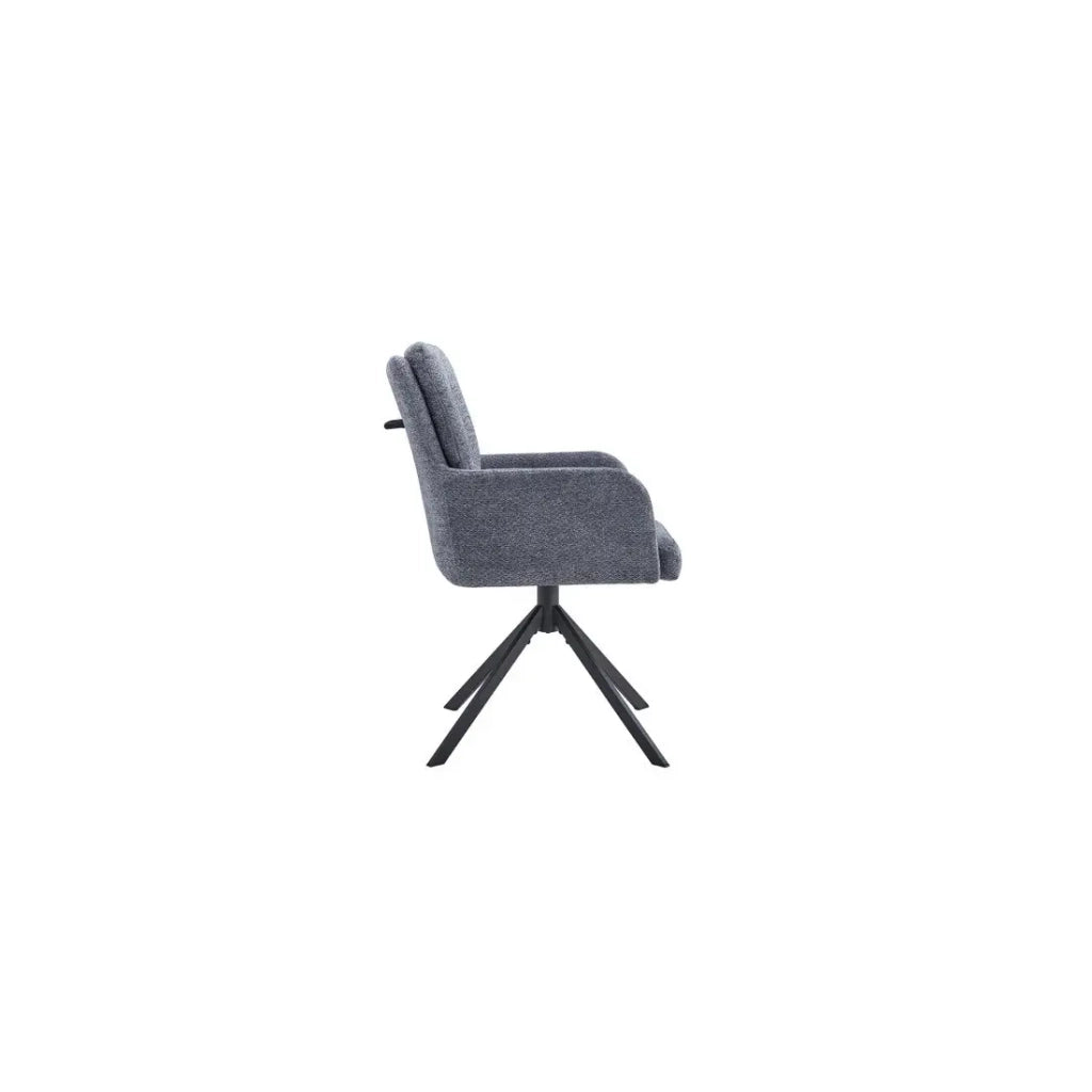 Sedia girevole PLUMO – Tessuto grigio scuro – L50 x H85 x P62 cm
