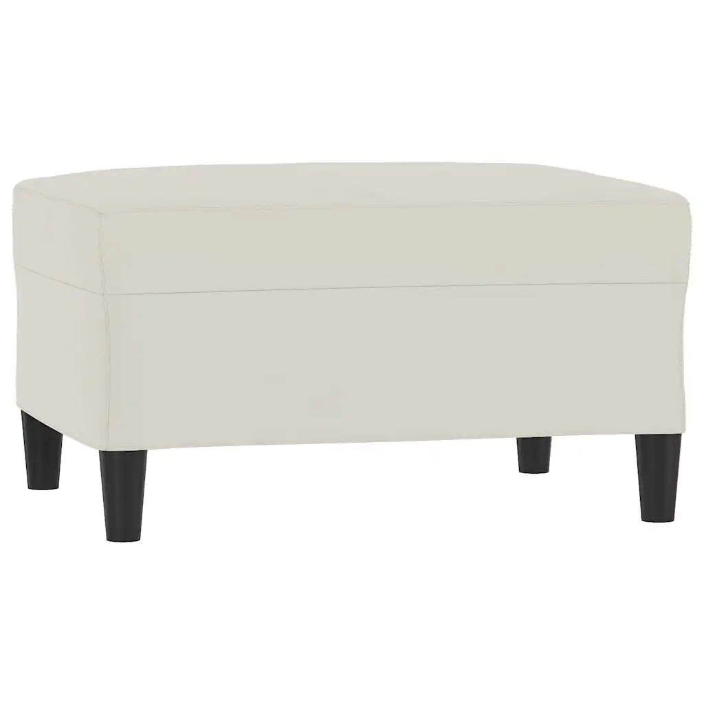 Set di Divani 3 pz con Cuscini Crema in Velluto