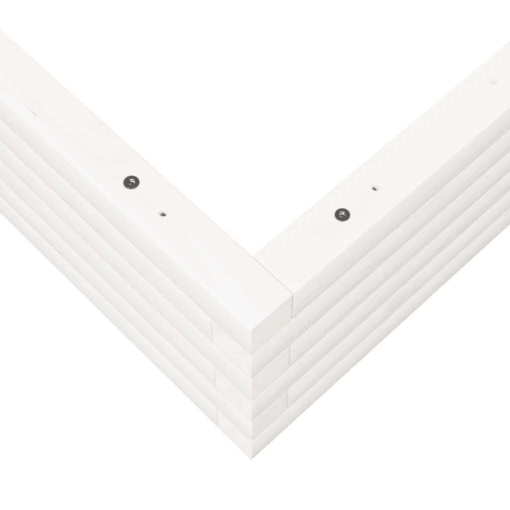 Fioriera rialzata per piante fiori terrazza giardino 100 x 100 x 23 cm legno di pino massiccio bianco 02_0037251