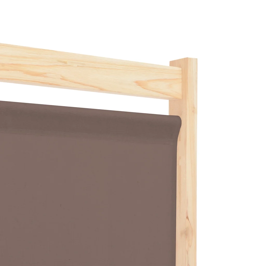 Divisorio a 6 Pannelli-Set di 6 pannelli Paravento Marrone 240x170x4 cm in Tessuto