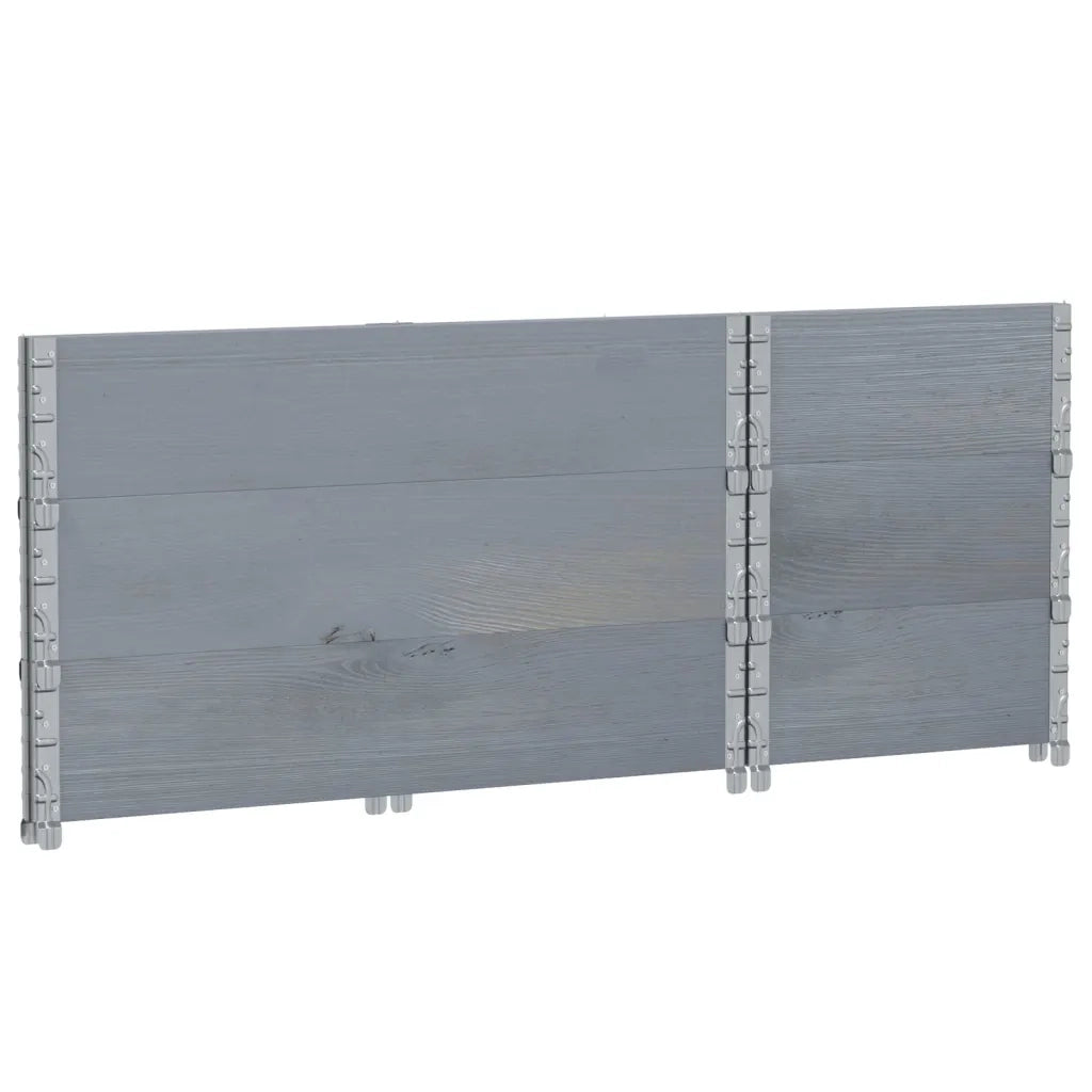 Paretali per Pallet 3pz Grigi 100x50cm Legno Massello di Pino 3295372