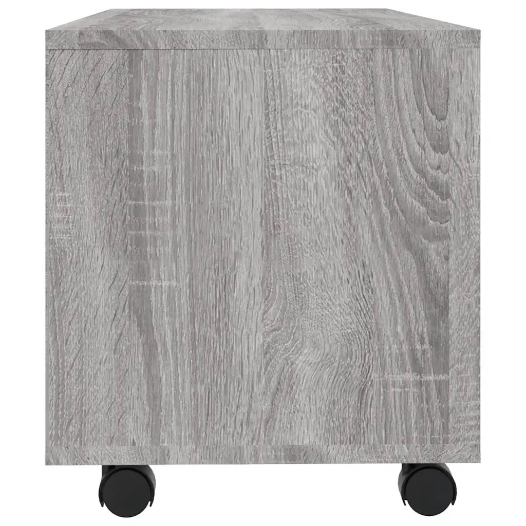 Mobile TV con Ruote Grigio Sonoma 90x35x35cm Legno Multistrato cod mxl 23899