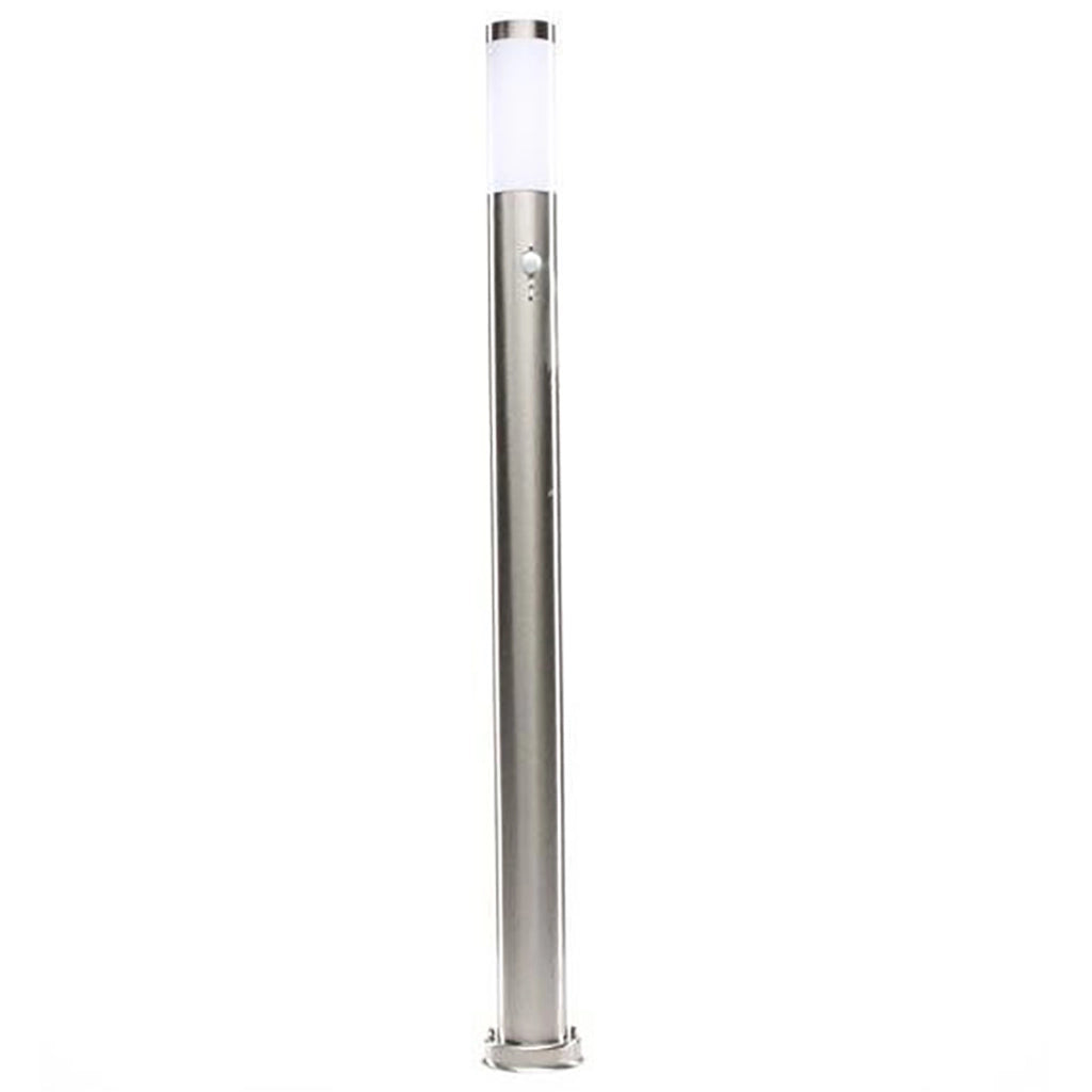NOVA Lampione LED E27 acciaio palo esterno sensore movimento luce giardino sentiero viale cortile 230V 110cm CON SENSORE