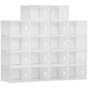 Scarpiera Modulare 18 Scomparti con Ante ¨C Xylo ¨C Portascarpe Salvaspazio 28x36x21cm Trasparente