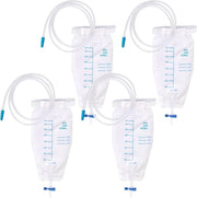 4 contenitori per urina con sacchetto 750 ml con 2 cinture e valvola di scarico T.