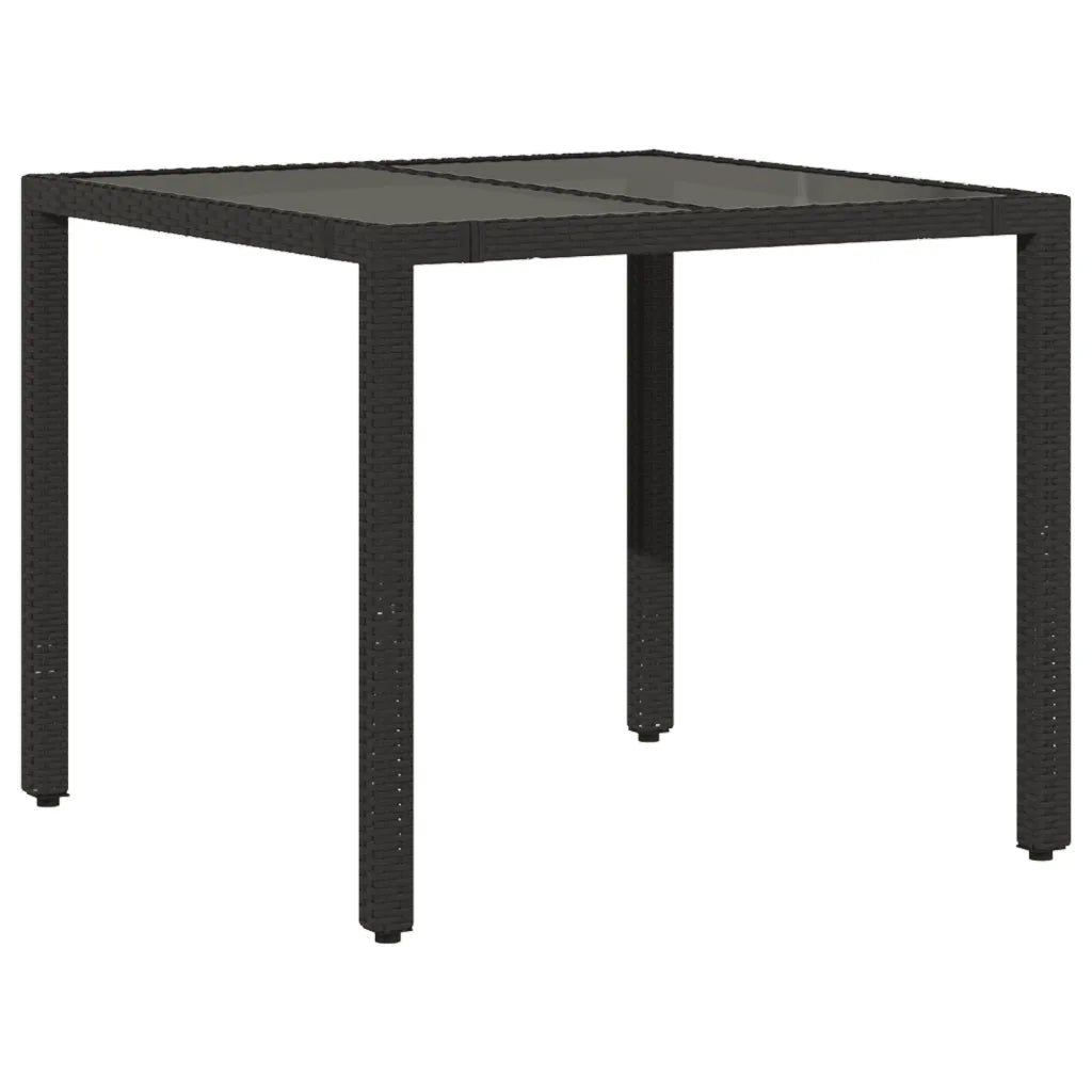 Set da Pranzo da Giardino 5 pz Nero con Cuscini in Polyrattan 3276692