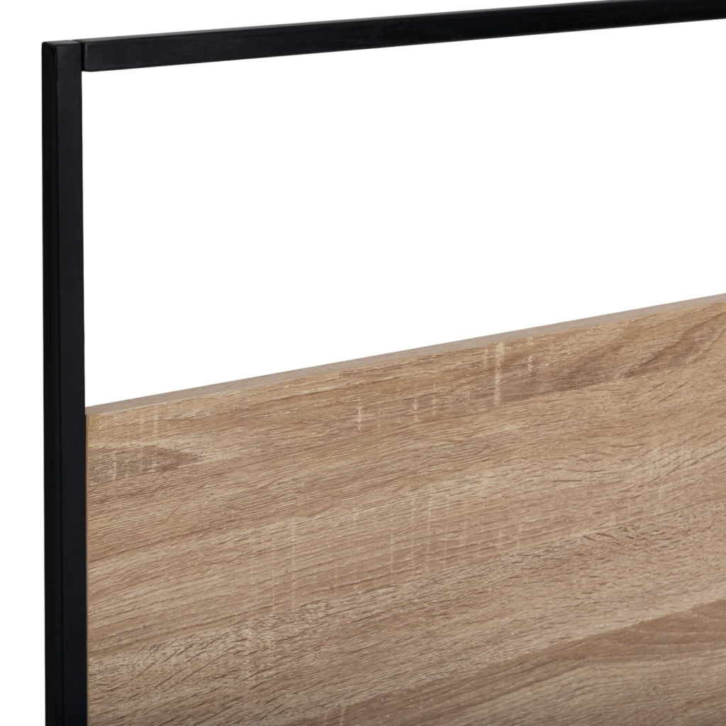 IDMarket - Testata DETROIT 145 cm in legno industriale e metallo nero con fissaggio a parete