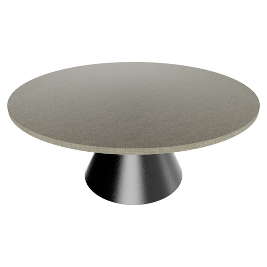 Artù Black - Tavolo da pranzo rotondo ⌀ 120 cm in legno laminato con base a cono in metallo Grigio Testurizzato