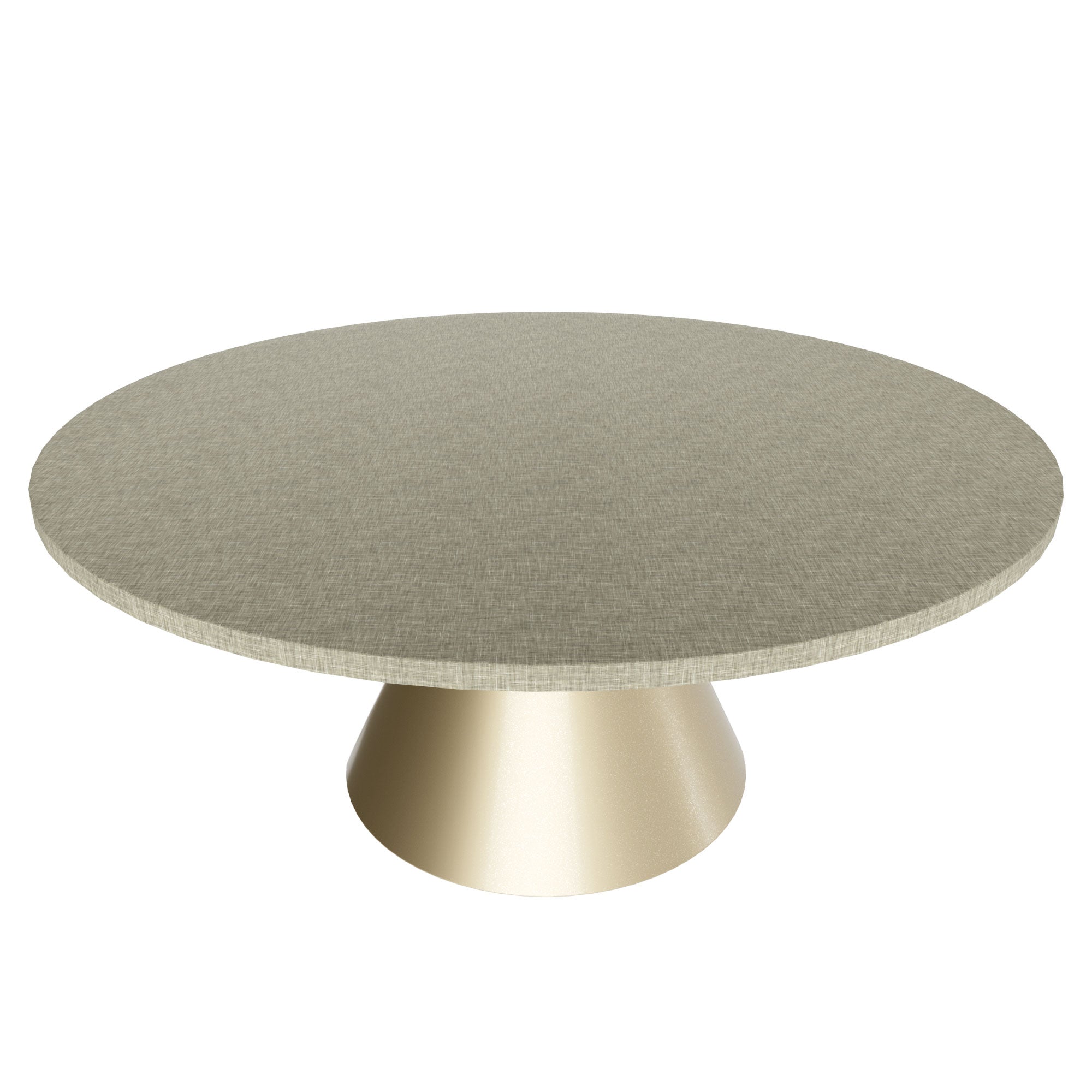 Artù Brass - Tavolo da pranzo rotondo ⌀ 120 cm in legno laminato con base a cono in metallo Grigio Testurizzato