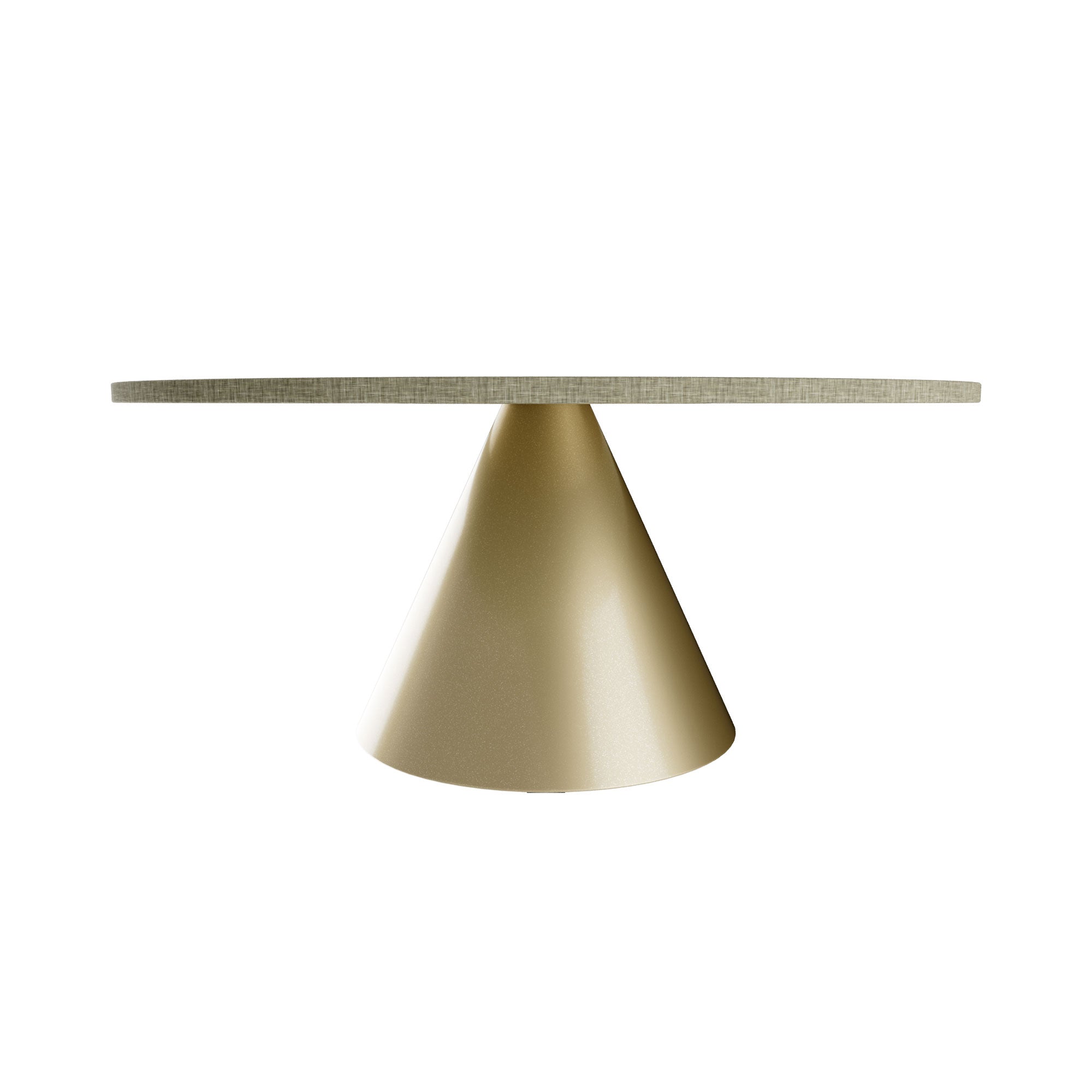 Artù Brass - Tavolo da pranzo rotondo ⌀ 120 cm in legno laminato con base a cono in metallo Grigio Testurizzato