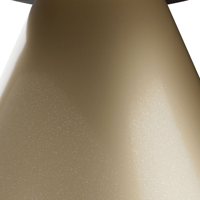 Artù Brass - Tavolo da pranzo rotondo ⌀ 120 cm in legno laminato con base a cono in metallo Grigio Testurizzato