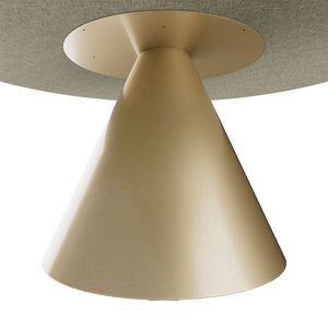 Artù Brass - Tavolo da pranzo rotondo ⌀ 120 cm in legno laminato con base a cono in metallo Grigio Testurizzato