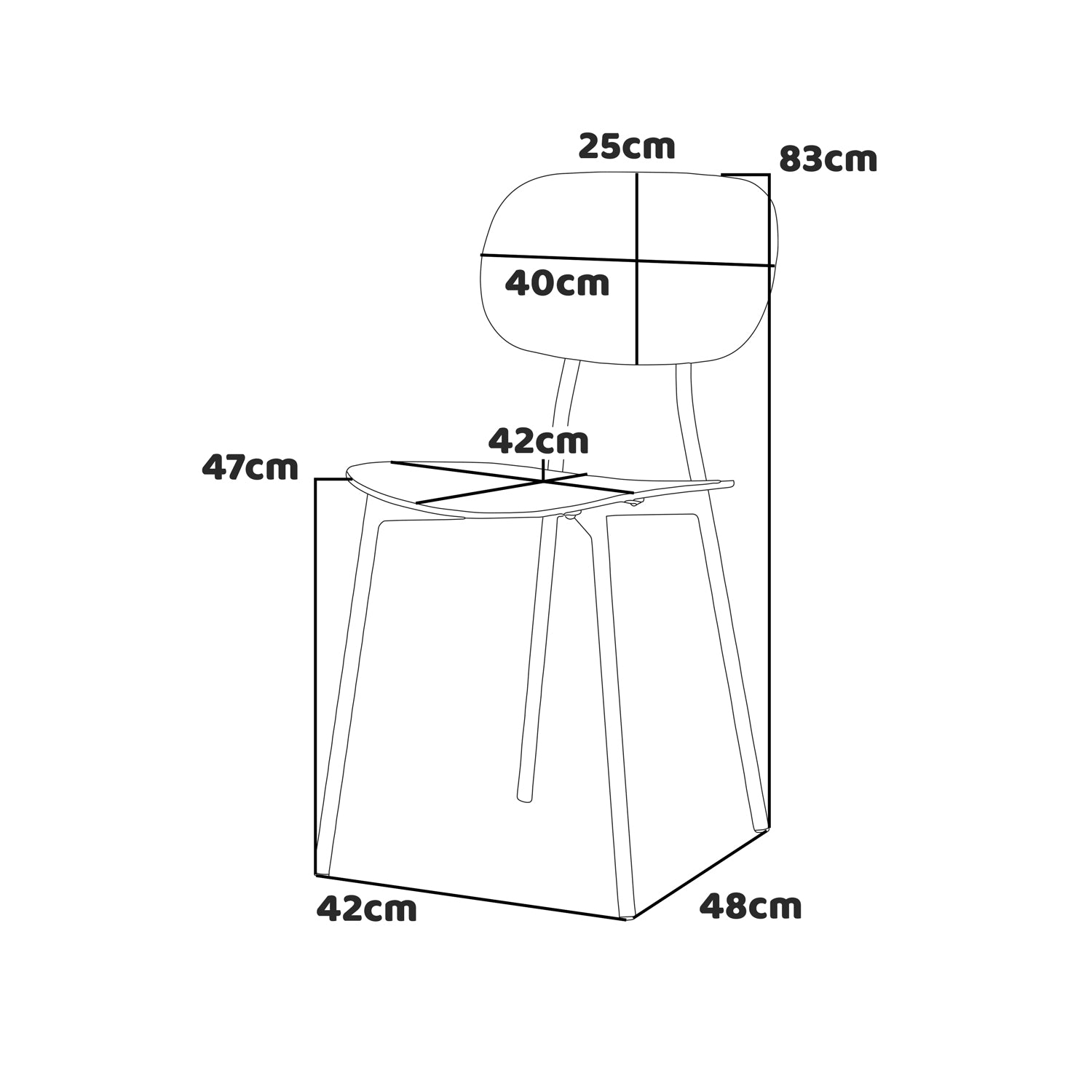 Fabriano - Set di 4 sedie di design in metallo e PP, stile moderno, colore elegante rosa