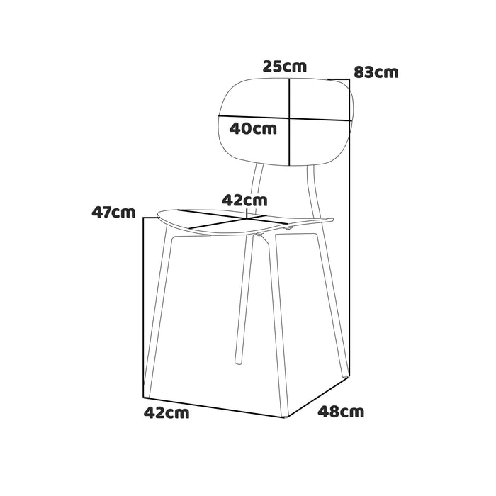 Fabriano - Set di 4 sedie di design in metallo e PP, stile moderno, colore elegante rosa
