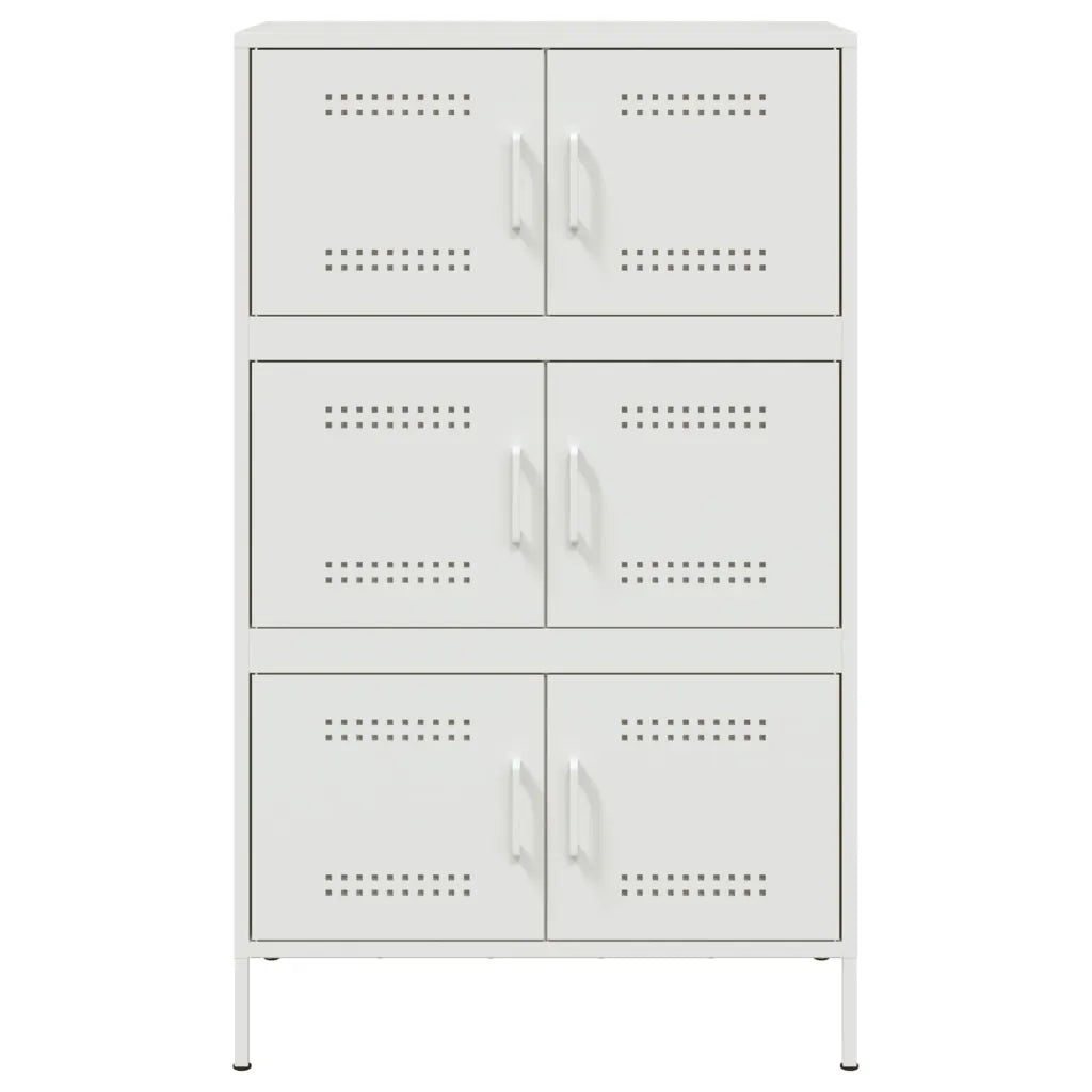 Credenza-Buffet-Armadio da cucina Bianca 68x39x113 cm in Acciaio 626366