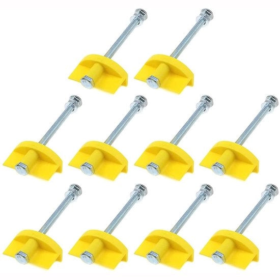 Sistema di livellamento per mattonelle a mano 10 pezzi - Localizzatore portatile - Altezza regolabile 8-80mm - Strumento di sollevamento fissa - Carico massimo 200 lbs - Livellatore per mattonelle