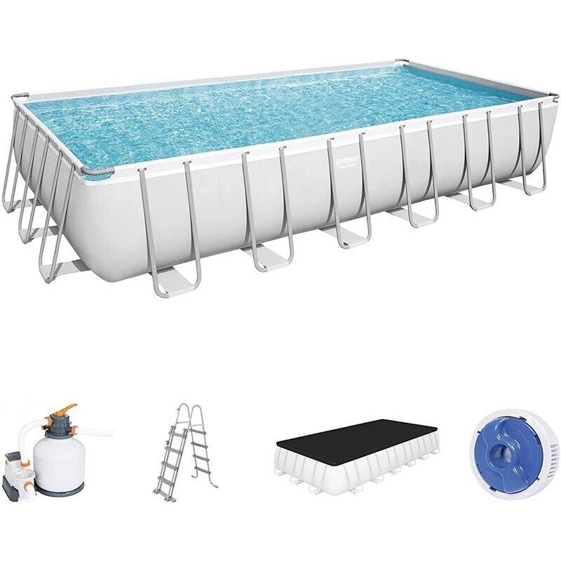 BESTWAY PISCINA FUORI TERRA POWER STEEL RETTANGOLARE 732 X 366 X 132 CM