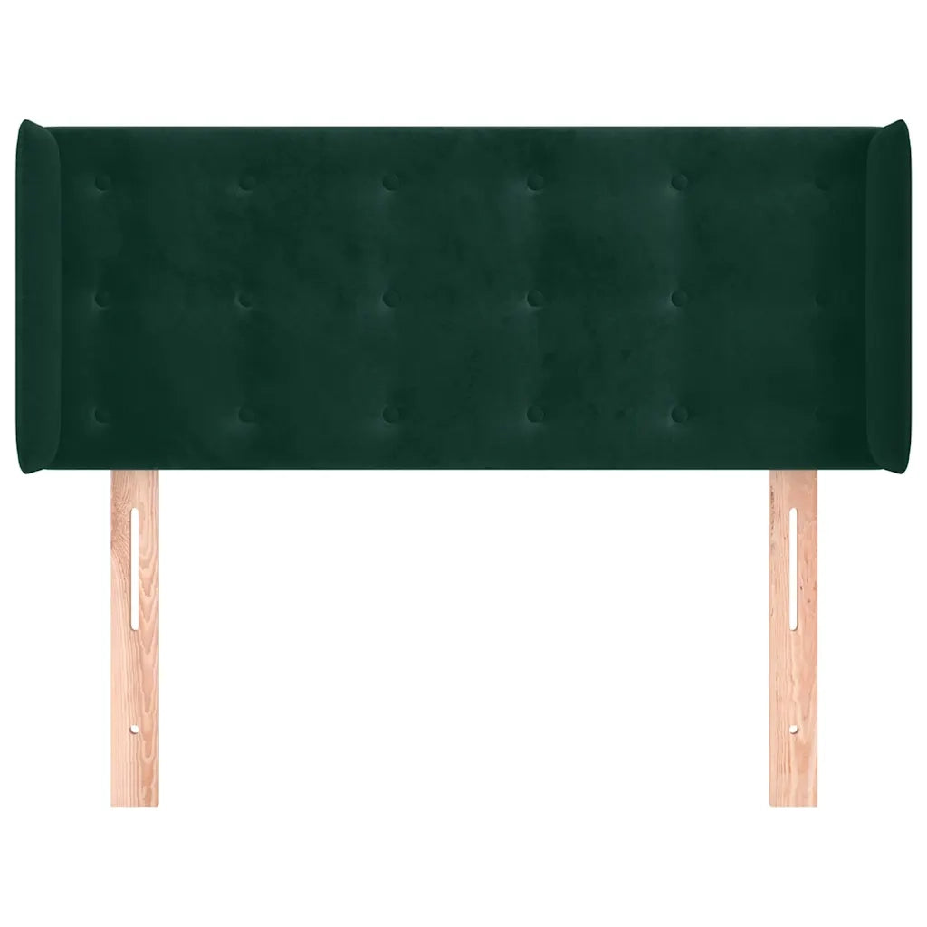 Testiera | Testata ad Orecchio Verde Scuro 103x16x78/88 cm in Velluto