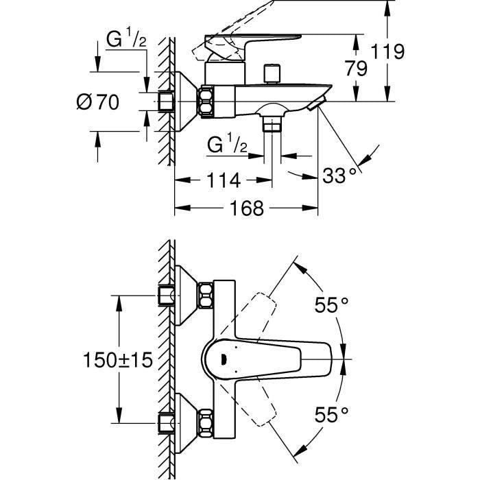 GROHE - Miscelatore monocomando vasca/doccia
