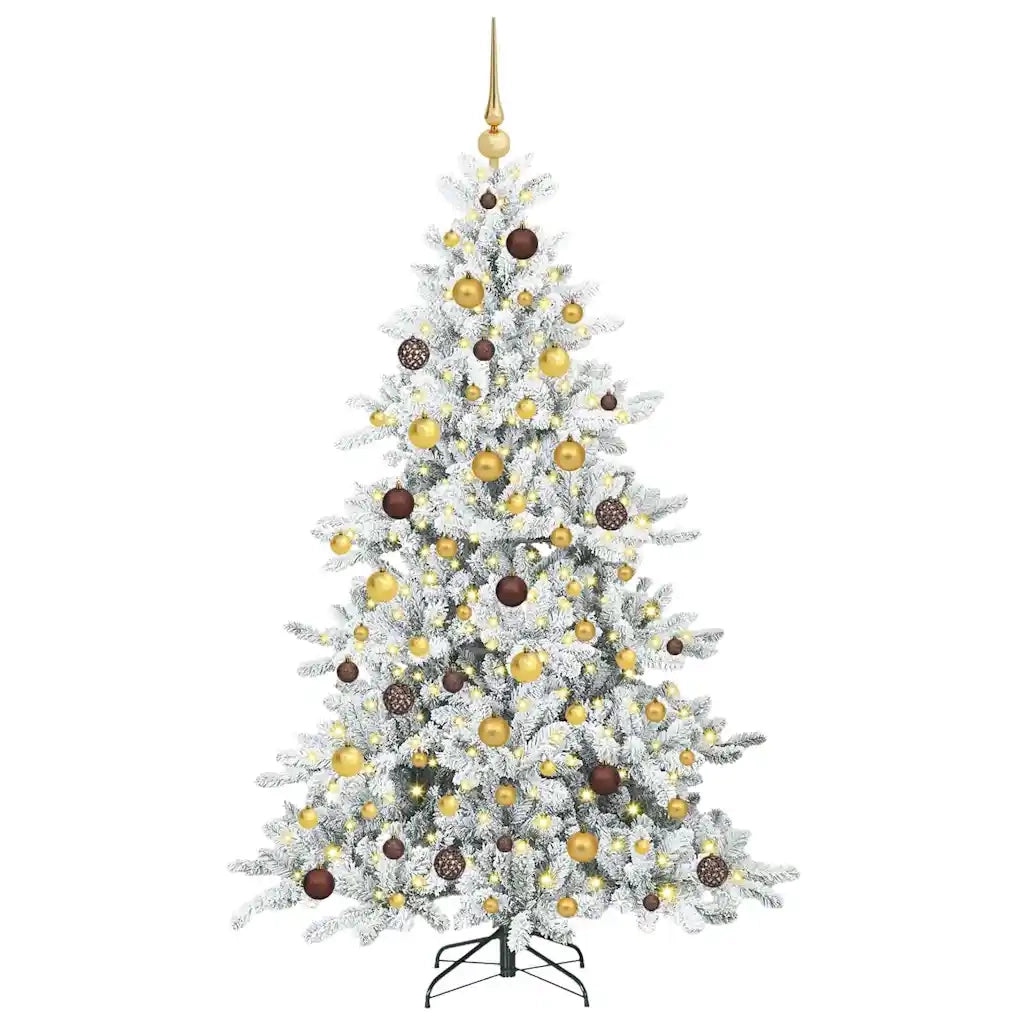 Albero di Natale Artificiale con Rami Pieghevoli Bianco 180 cm 3397715