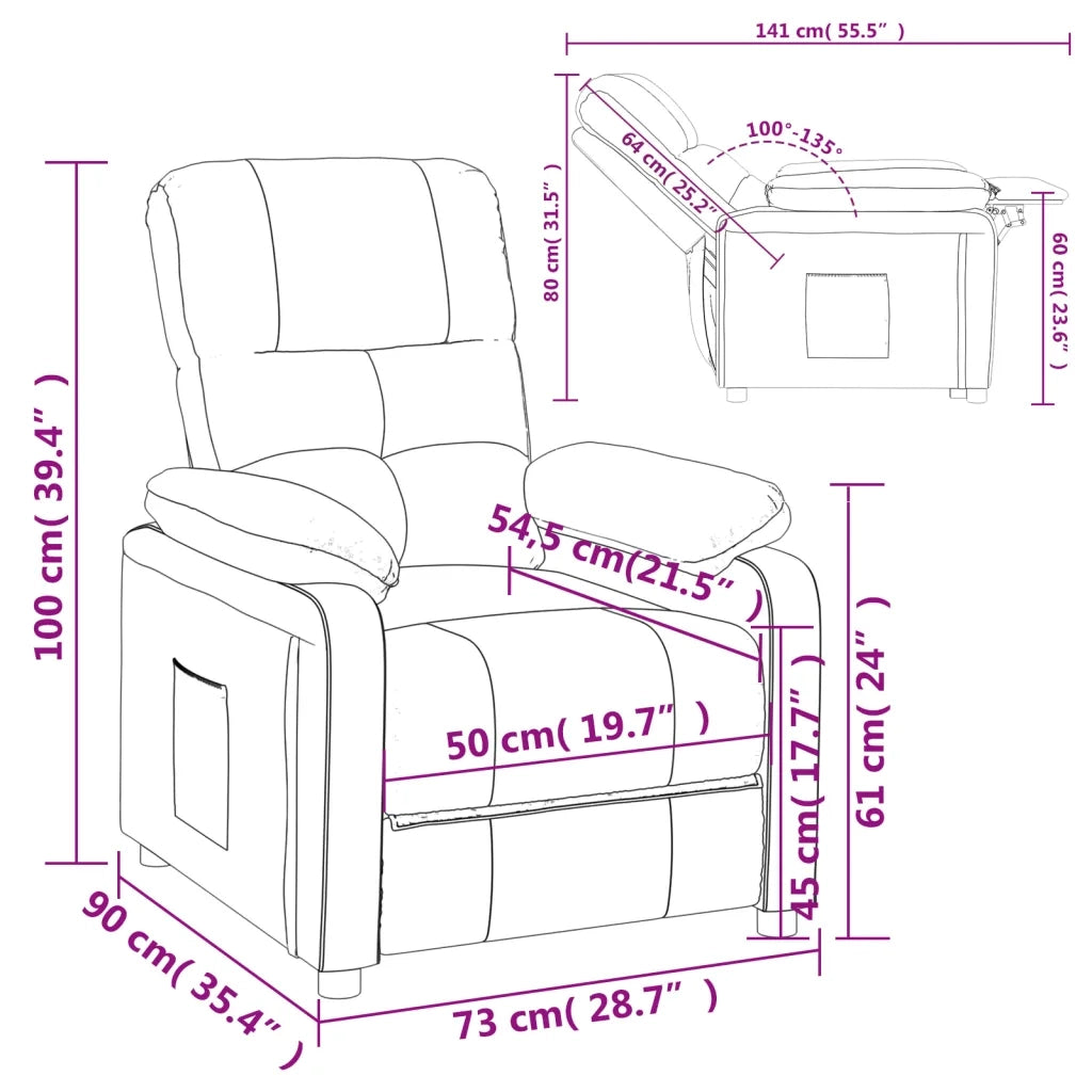 Poltrona | Sedia Relax Reclinabile in Tessuto Grigio Chiaro