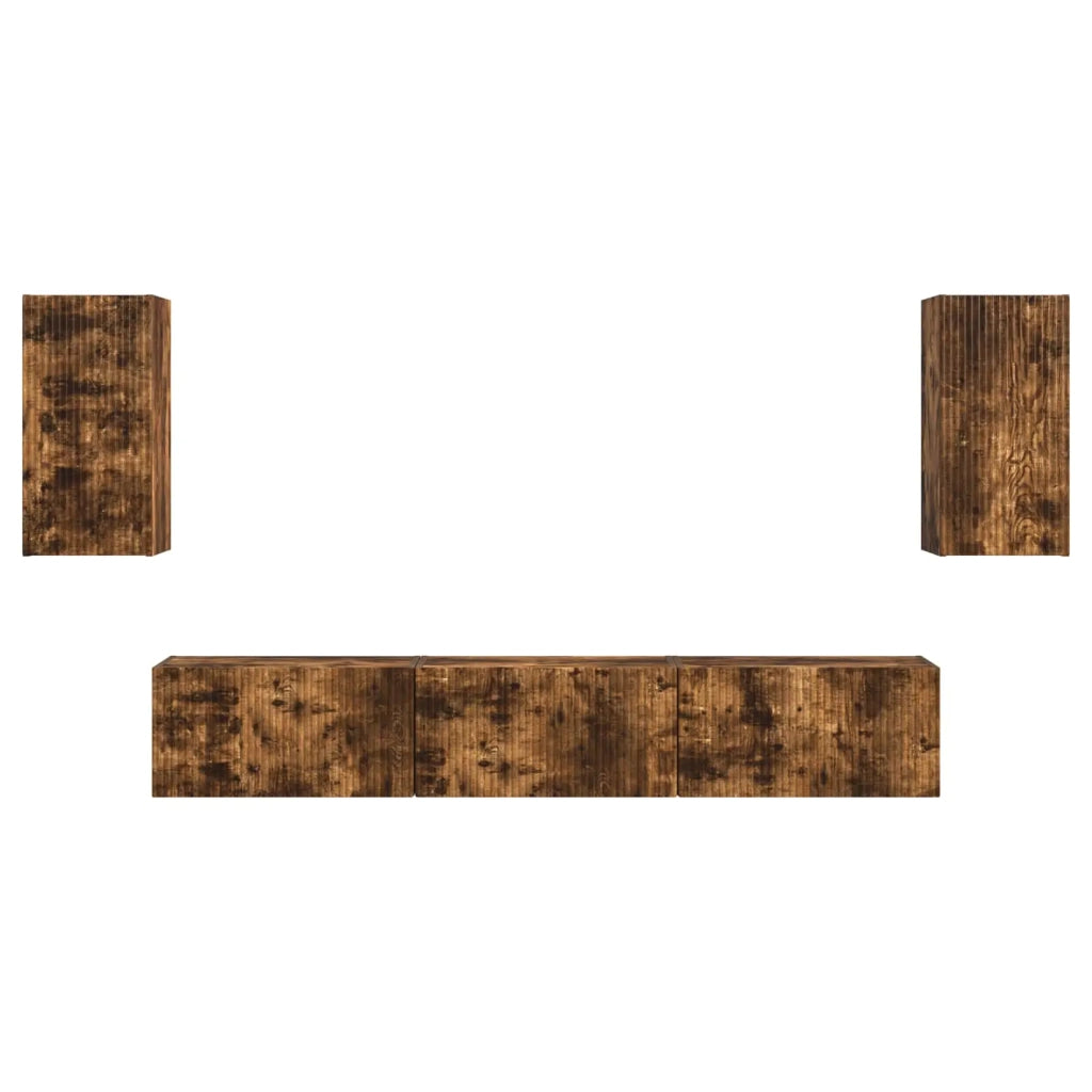 Set mobile TV 5 pcs Rovere fumé Legno multistrato