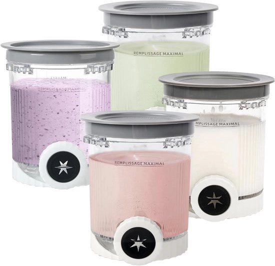 Contenitore e coperchio compatibile con la serie NC700 NC701 Ninja Creami Swirl, in materiale BPA gratuito e lavabile in lavastoviglie (4 pezzi)