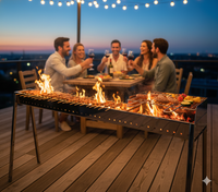 Cuoci Arrosticini a Carbone 140 cm con Barbecue Lisa Luxury Milano Grill 100+40