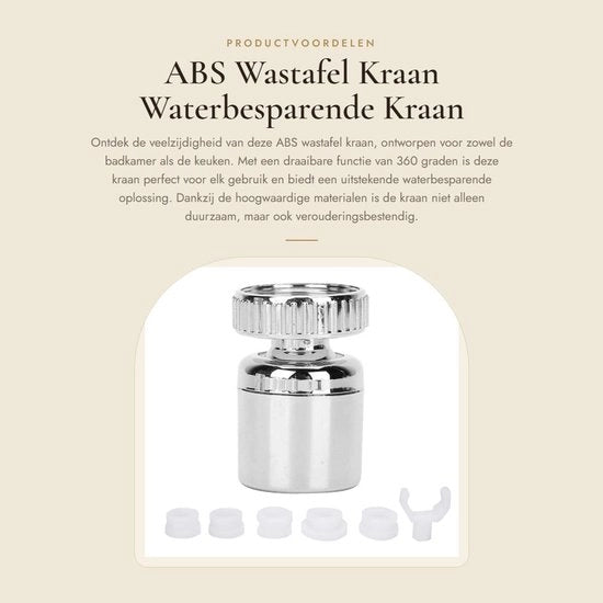 Wastafello ABS Rotondo - 360 Gradi Rotante - Accessori per la Cucina e la Bagno - Ecosostenibile - Adatto per la maggior parte dei rubinetti 

Modello: 
ABS 
360° rotativo 
Accessori inclusi 
Compatibilità: per la maggior parte dei rubinetti
